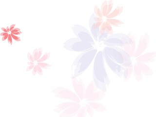 Falling cherry blooming flower parts vector..