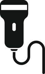 Simple icon of a wired barcode scanner used in retail for inventory and checkout