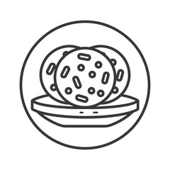 Obraz premium Three Cookies on a Plate with Sprinkles