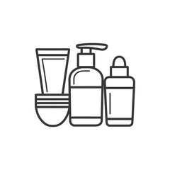 Line drawing of a tube pump bottle and dropper bottle