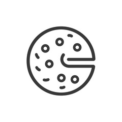 Obraz premium Line Art Illustration of a Pizza with Toppings