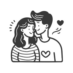 A Couple in Love with Hearts and a Sparkly Aura