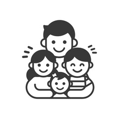 A happy family with a father mother son and daughter