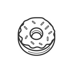 A Line Drawing of a Donut with Sprinkles