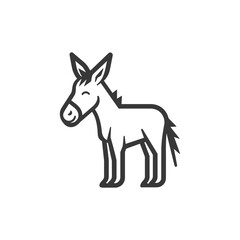 Obraz premium Line Drawing of a Smiling Donkey