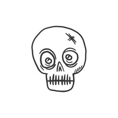 Hand Drawn Sketch of a Skull with Big Eyes