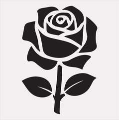 A rose logo icon silhouette vector on a white background