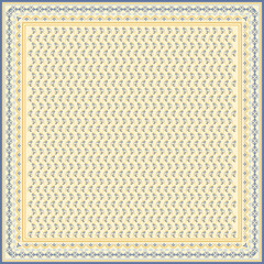Hijab scarf flower abstract pattern.Ethnic geometric ornament with frame motif border hijab pattern.Design for fabric,print,scarves,shawl,kerchief,bandana,clothing,pareo,pillows,tablecloth,decoration.