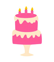 Cute pink birthday cake 