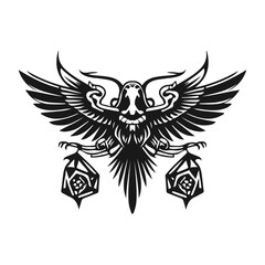 black tattoo design, wing