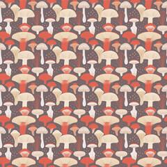 seamless pattern with mushrooms