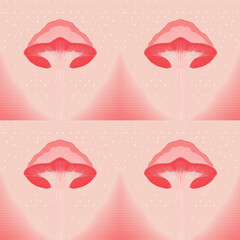 Seamless pattern with mushrooms