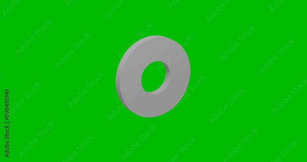 Poster animation of rotation of a white record media symbol with shadow. simple and complex rotation. seaml