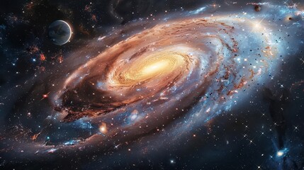 epic space panorama featuring colorful planets distant stars and swirling galaxies in rich detail