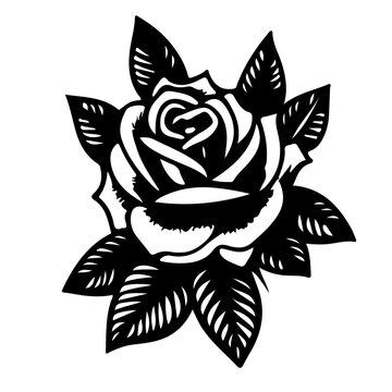 black tattoo design, rose