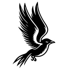 Obraz premium black tattoo design bird 