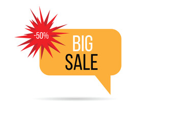 Big Sale Yellow Banner with a Star. Marketing and sales advertisement concept vector
