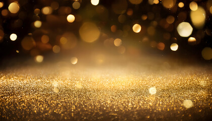  Luxury background with golden light effect decoration and bokeh elements. 