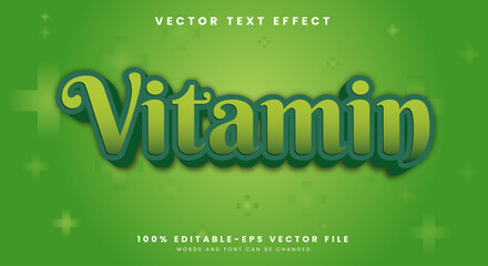 Vitamin editable text effect Template suitable for medical theme