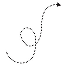 Curved dotted arrow. Zigzag arrow stripes design with dotted lines. Vector . EPS 10/AI