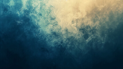 Fototapeta premium Dark blue beige grainy gradient background, noise texture effect banner header poster design