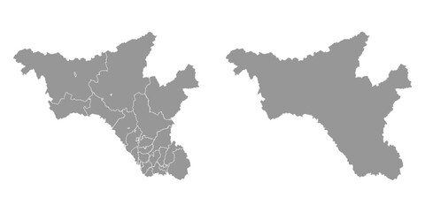 Amur Oblast map, administrative division of Russia. Vector illustration.
