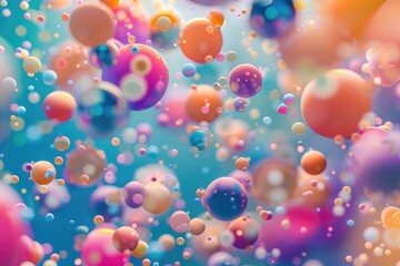 Spheres of color floating in a sea of soft gradients, AI generated