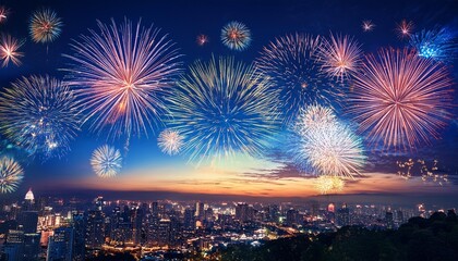 fireworks over the city