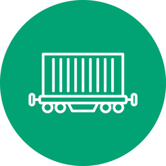 Freight Train line circle icon