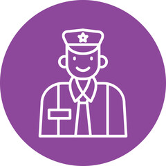 Train Conductor line circle icon