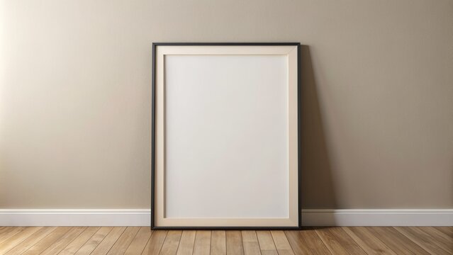 A sleek, modern poster frame mockup isolated on a neutral background, providing a clean and versatile template for showcasing large-format artwork or print designs.