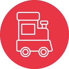 Train Cab line circle icon