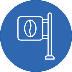 Coffee Shop line circle icon
