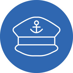 Sailor Hat line circle icon