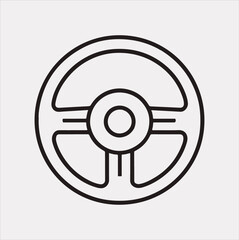 Obraz premium Steering wheel icon Car, auto silhouette vector on white background