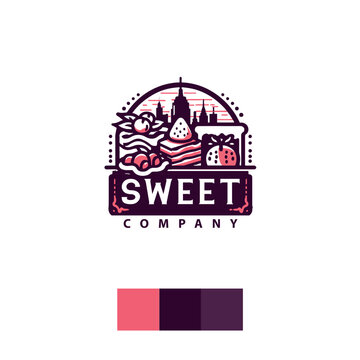 Logotipo empresa de pasteleria y panaderia, paleta de colores