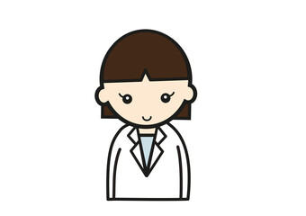 白衣姿の若い女性