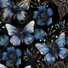 Butterflies and flowers and the sky