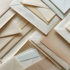 Collection of High-Quality Envelopes in Neatly Arranged Stacks Showcasing Traditional Correspondence Elegance