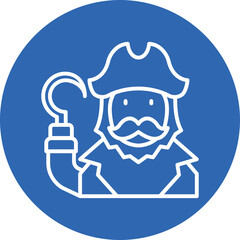 Pirate Hook line circle icon