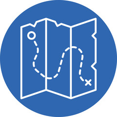 Pirate Map line circle icon