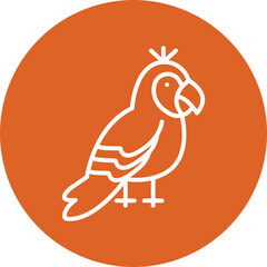 Parrot line circle icon