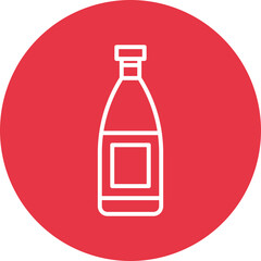 Bottle line circle icon