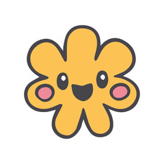 Happy and cute yellow flower