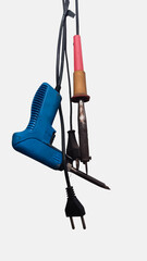 Soldering tools isolated on white background