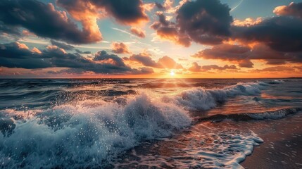 Dramatic sunset sky over the Baltic Sea