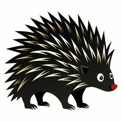 hedgehog on a white background