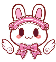 白うさぎアイコン・羽有り