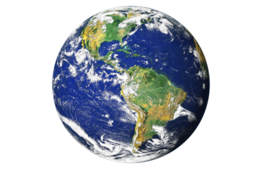 Blue planet earth isolated on transparent background. Elements of this image furnished by NASA