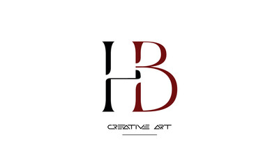 HB, BH, H, B abstract letters logo monogram